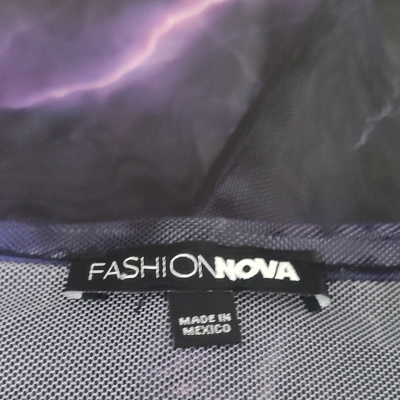 Fashion Nova Purple Lightning Mesh Top - Picture 3 of 3